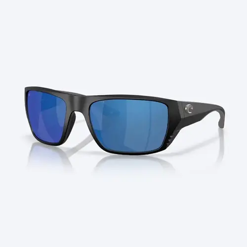 Sunglasses Finlet Men's Matte Black Frame Blue Mirror Lens Polarized