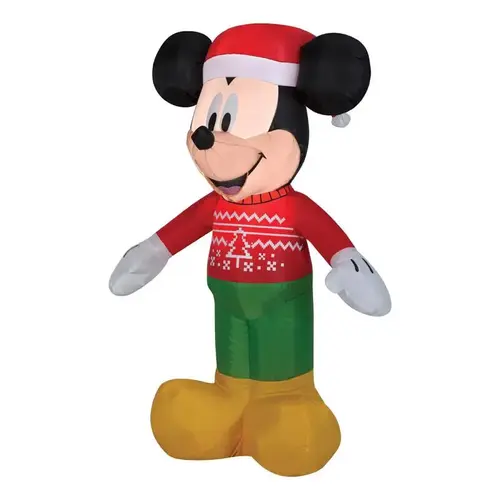 Inflatable Disney LED Clear Mickey Mouse in Christmas Sweater 42.13" Inflatable Disney LED Clear Mickey Mouse in Christmas Sweater 42.13"