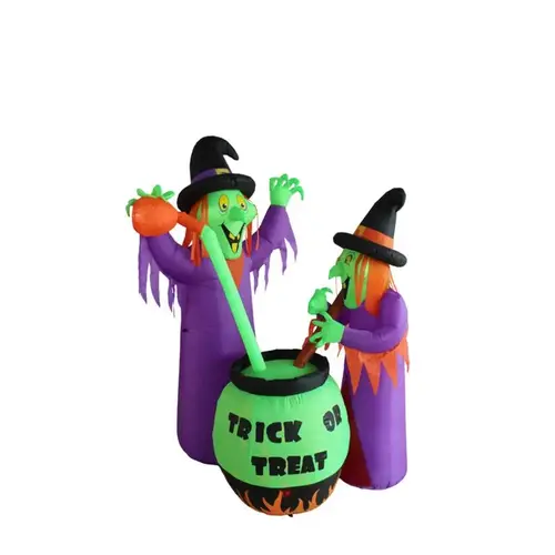 Inflatable 6 ft. LED Prelit Witches w/Cauldron Inflatable 6 ft. LED Prelit Witches w/Cauldron