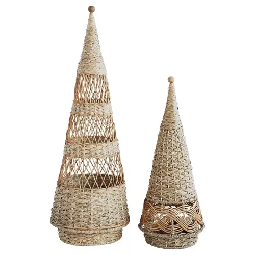 Table Decor Natural Cone Tree Natural - pack of 2