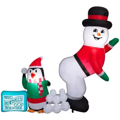 Inflatable Airblown LED Snowman Humor Scene 6 ft.