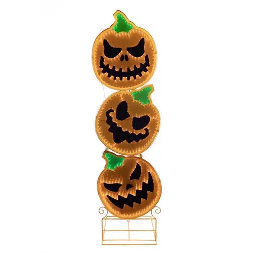 Halloween Decor Halloween 48" LED Prelit Infinity Stacked 3 Pumpkins Halloween Decor Halloween 48" LED Prelit Infinity Stacked 3 Pumpkins