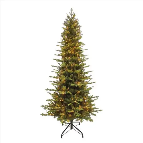 Christmas Tree 1-2 Tree 7-1/2 ft. Slim LED 1582 ct Easton Spruce Cascading Color Changing Chr