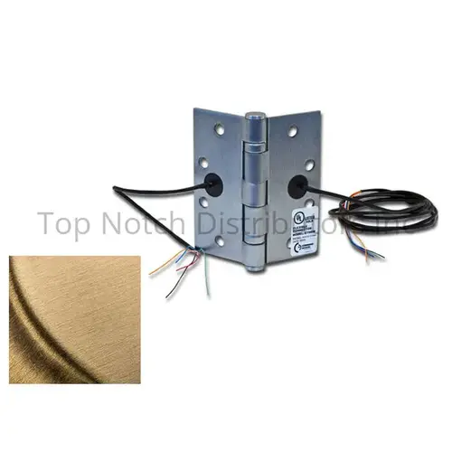 4-1/2" x 4-1/2" Electric 4 Wire BB1279 Steel Base Hinge US4 Satin Brass Finish