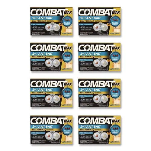 Combat Max 2-In-1 Ant Bait, 4/Pack, 8 Packs/Carton