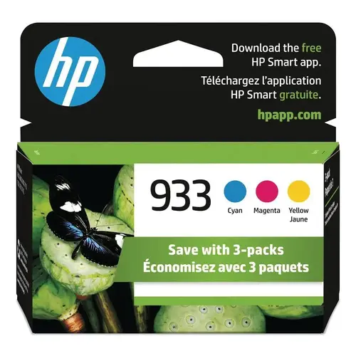 HP 933, (N9h56fn) 3-Pack Cyan/Magenta/Yellow Original Ink Cartridges HP 933, (N9h56fn) 3-Pack Cyan/Magenta/Yellow Original Ink Cartridges