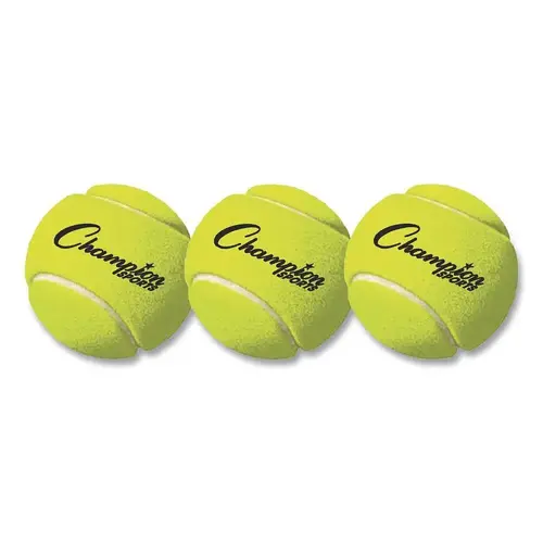 Champion Sports Tennis Balls, 2.5" Diameter, Yellow, Package Of 3