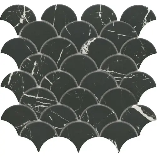 Emser Tile Elegan Series Porcelain Mosaic Tile, 12 in L Tile, 11 in W Tile, Pressed Edge, Nero - pack of 20 Emser Tile Elegan Series Porcelain Mosaic Tile, 12 in L Tile, 11 in W Tile, Pressed Edge, Nero - pack of 20
