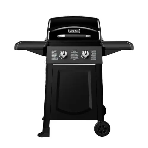 Dyna-Glo -D Gas Grill, 20,000 Btu , Propane, 2-Burner, 310 sq-in Primary Cooking Surface, Black