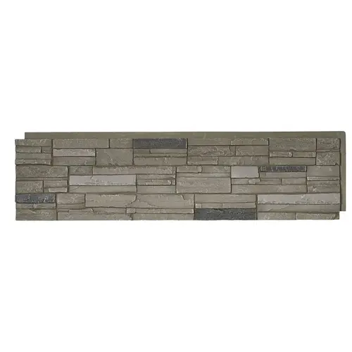 DuraKwik Stone Siding Panel, 13 in L, 48 in W, 2 in Thick, Interlocking Edge, Stacked Stone Profile - pack of 4