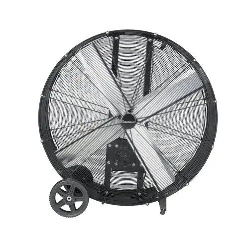 VisionAir Heavy-Duty High-Velocity Drum Fan, 120 V, 42 in Dia Blade, 2-Speed, 15,439 cfm Air VisionAir Heavy-Duty High-Velocity Drum Fan, 120 V, 42 in Dia Blade, 2-Speed, 15,439 cfm Air