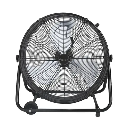 VisionAir Heavy-Duty High-Velocity Tilting Drum Fan, 120 V, 24 in Dia Blade, 2-Speed, 6937 cfm Air VisionAir Heavy-Duty High-Velocity Tilting Drum Fan, 120 V, 24 in Dia Blade, 2-Speed, 6937 cfm Air