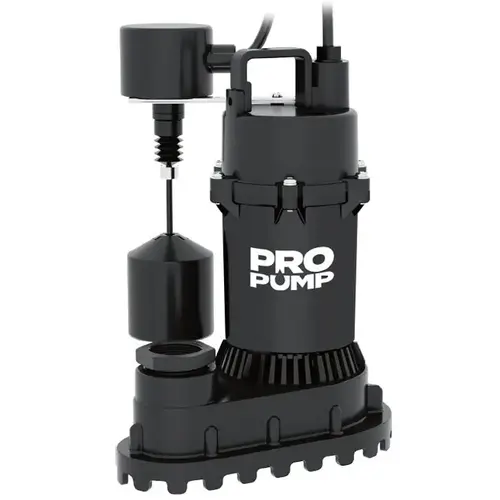 PROPUMP Sump Pump, 1-Phase, 6 A, 115 V, 1/3 hp, 1-1/2 in Outlet, 25 ft Max Head, 3960 gph PROPUMP Sump Pump, 1-Phase, 6 A, 115 V, 1/3 hp, 1-1/2 in Outlet, 25 ft Max Head, 3960 gph