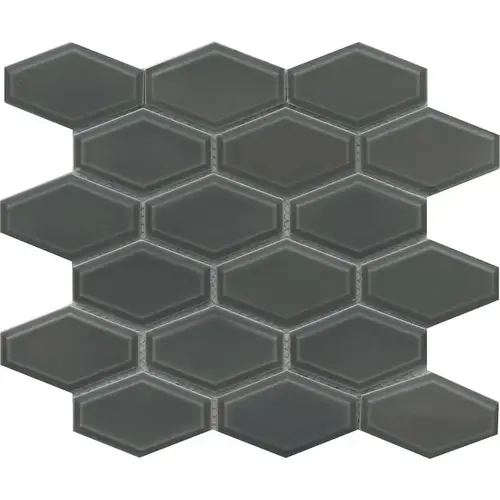 Emser Tile Reward Series Porcelain Mosaic Tile, 11 in L Tile, 10 in W Tile, Pressed Edge, Gray - pack of 10
