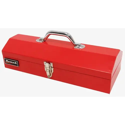 Homak Hand Carry Tool Box, Steel, Red, 16 in W x 6 in D x 4 in H Outside Homak Hand Carry Tool Box, Steel, Red, 16 in W x 6 in D x 4 in H Outside