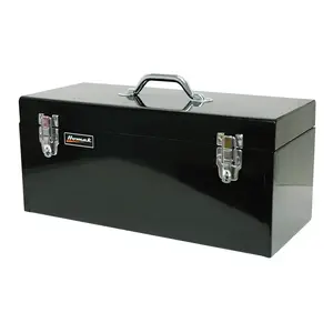 Homak BK00120920 Homak Hand Carry Toolbox, Steel, Black, 8-1/2 x 20 x 9 in Outside