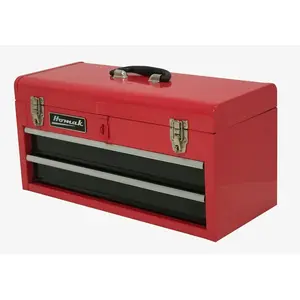 Homak RD01022001 Homak Tool Box, 1680 cu-in, Steel, Red, 8.63 x 20 x 7.88 in Outside, 2-Drawer