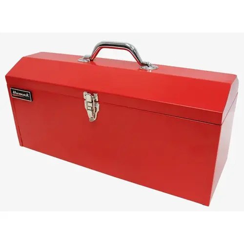 Homak Hip Roof Hand Carry Toolbox, Steel, Fury Red, 7 x 19 x 8-1/2 in Outside Homak Hip Roof Hand Carry Toolbox, Steel, Fury Red, 7 x 19 x 8-1/2 in Outside
