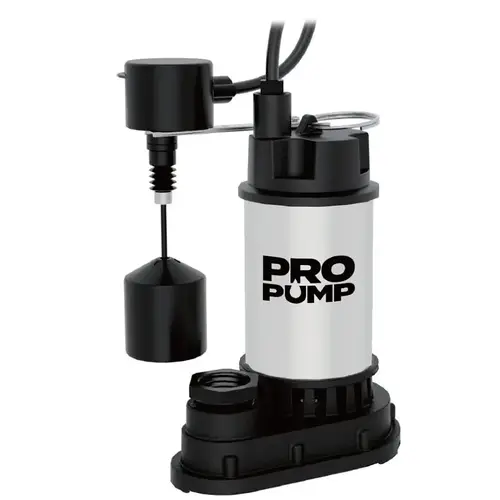 PROPUMP Sump Pump, 1-Phase, 7.6 A, 115 V, 1/2 hp, 1-1/2 in Outlet, 30 ft Max Head, 5200 gph PROPUMP Sump Pump, 1-Phase, 7.6 A, 115 V, 1/2 hp, 1-1/2 in Outlet, 30 ft Max Head, 5200 gph