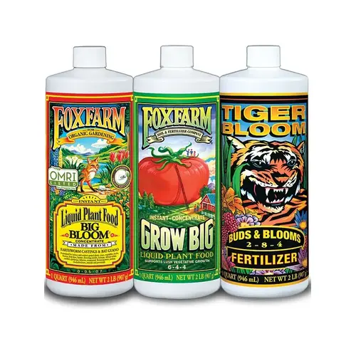 Foxfarm 791000 Plant Food, 1 qt, Liquid, 0-0.5-0.7, 6-4-4, 2-8-4 N-P-K Ratio