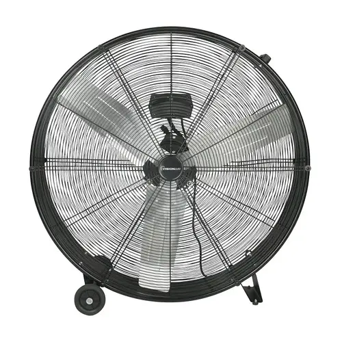 VisionAir Heavy-Duty High-Velocity Drum Fan, 120 V, 36 in Dia Blade, 2-Speed, 12,000 cfm Air VisionAir Heavy-Duty High-Velocity Drum Fan, 120 V, 36 in Dia Blade, 2-Speed, 12,000 cfm Air