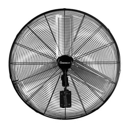 VisionAir Heavy-Duty Oscillating High-Velocity Wall-Mount Fan, 120 V, 30 in Dia Blade, 2-Speed VisionAir Heavy-Duty Oscillating High-Velocity Wall-Mount Fan, 120 V, 30 in Dia Blade, 2-Speed