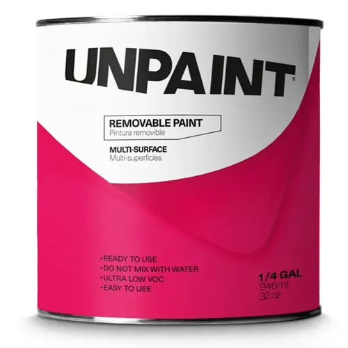 UNPAINT Removable Paint, 1 qt, 128 to 170 sq-ft Coverage Area
