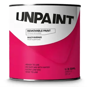 UNPAINT 300 0002 000004 UNPAINT Removable Paint, Clear, 1 qt, 128 to 170 sq-ft Coverage Area