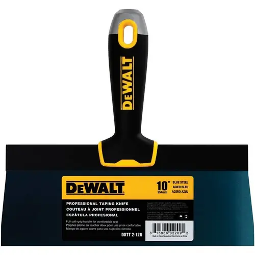 DEWALT Taping Knife, 10 in W Blade, Steel Blade, Precision Ground Blade, Ergonomic, Soft Grip Handle