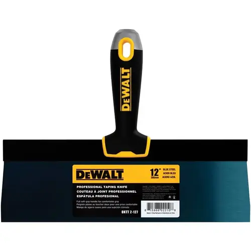 DEWALT Taping Knife, 12 in W Blade, Steel Blade, Precision Ground Blade, Ergonomic, Soft Grip Handle