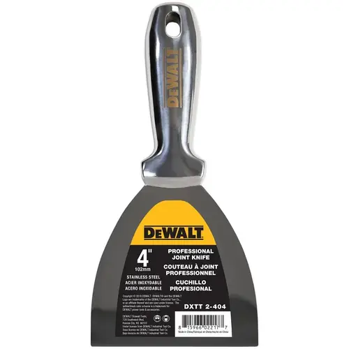 DEWALT Joint Knife, 4 in W Blade, Stainless Steel Blade, Full-Tang, Precision Ground Blade