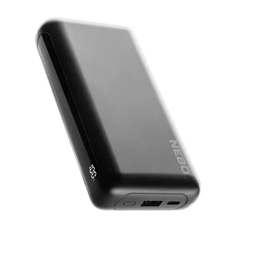 Nebo Portable Power Bank, 20,000 mAh, Lithium-Ion, 1 (Input), 2 (Output)-USB Port, Black - pack of 4