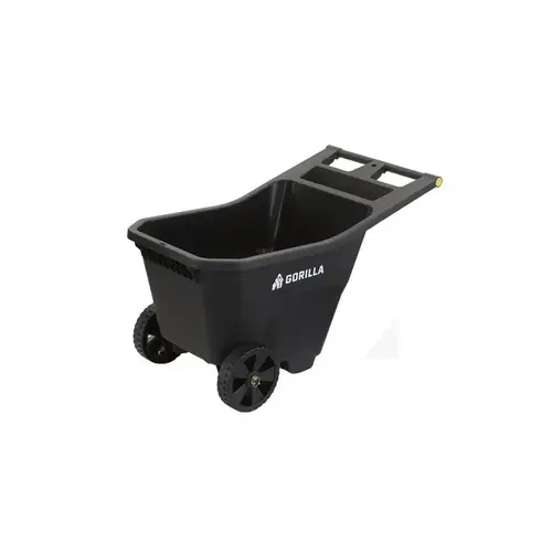 Gorilla Carts GCY Series Yard Cart, 300 lb, 4.5 cu-ft Deck, Polypropylene Deck, 2-Wheel, 9 in Wheel, Black
