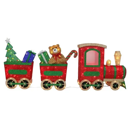 Puleo Asia Limited Train Yard Decor, 32-1/8, 24-1/8, 18-3/4 in L, 9-1/2, 8, 8-3/4 in W, Fabric/Metal, LED Puleo Asia Limited Train Yard Decor, 32-1/8, 24-1/8, 18-3/4 in L, 9-1/2, 8, 8-3/4 in W, Fabric/Metal, LED