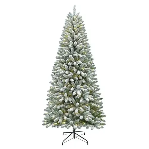Puleo Asia Limited K450-CUL Yukon Flocked Tree, 7 ft H, Spruce Family, LED, Multi-Color Light Puleo Asia Limited K450-CUL Yukon Flocked Tree, 7 ft H, Spruce Family, LED, Multi-Color Light