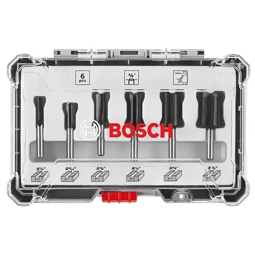 Bosch Router Bit Set, Multi-Purpose, 6-Piece, Steel