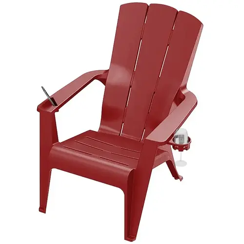 Gracious Living Adirondack Chair, 36-1/2 in W, 36 in D, 29-1/2 in H, Resin Frame, Crimson Red Frame Gracious Living Adirondack Chair, 36-1/2 in W, 36 in D, 29-1/2 in H, Resin Frame, Crimson Red Frame