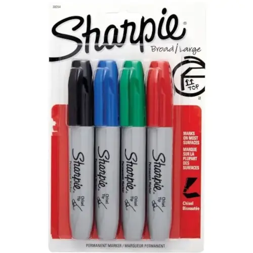 Sharpie 38254PP Permanent Marker, Chisel Lead/Tip, Assorted Lead/Tip Sharpie 38254PP Permanent Marker, Chisel Lead/Tip, Assorted Lead/Tip