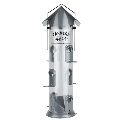 Plastic 3 Qt. Farmhouse Deluxe Tube Bird Feeder Clear Plastic 3 Qt. Farmhouse Deluxe Tube Bird Feeder Clear