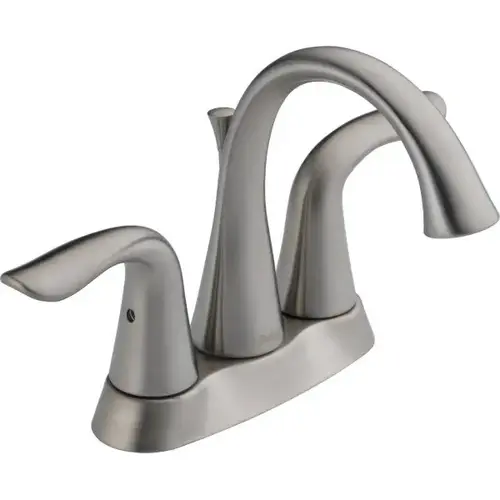 Lahara Centerset Lavatory Faucet, 1.2 Gpm, 4.625" Spout, 4" Center, 2 Handles Stainless Steel