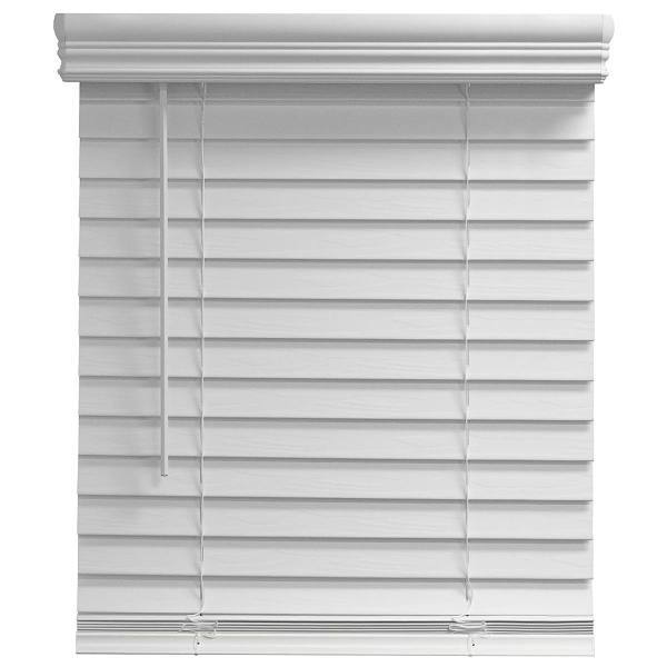 Champion 3019467102395-4 White 2 In. Cordless Room Darkening Embossed Faux Wood Blind 70x72"