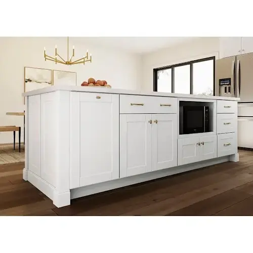 Hampton Bay KP1884-SSW Shaker Satin White Stock Assembled Pantry