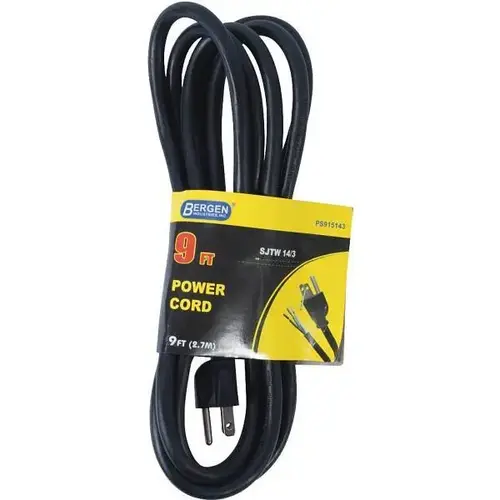 9 ft. 14/3 SJTW 3-Wire Appliance/Power Tool Cord, Black 9 ft. 14/3 SJTW 3-Wire Appliance/Power Tool Cord, Black