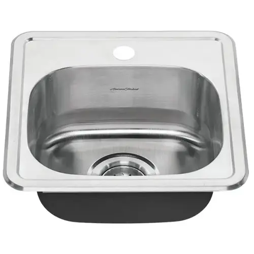 American Standard Colony Single Bowl Stainless Steel Sink ADA 15x15x6" 1 Hole