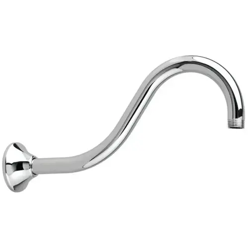 American Standard Chrome Shower Arm, 12" Wall Mount, Shepherd's Crook, Chrome