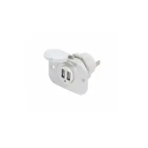 Blue Sea 1016200 12VDC 2 USB Charger 5V 2.1A Sckt White 1/PK