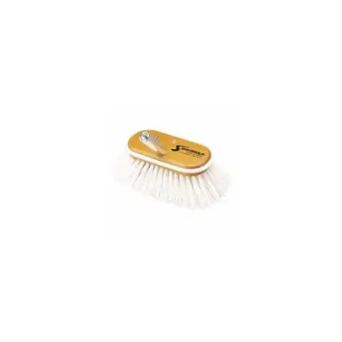 6" Deck Brush Extra Stiff Polypropylene Wht