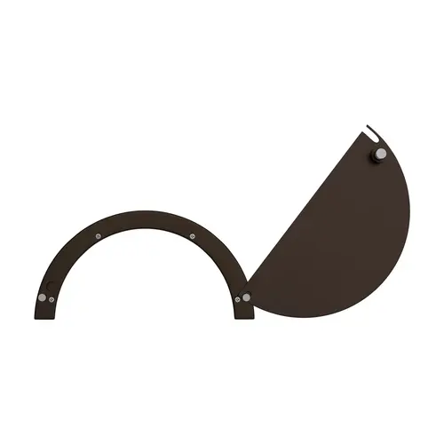 Half Round Swing Away Cover Plate For Ticket Window 8" Width 4" Height With 6-1/2" W x 3-1/4" H Service Opening, Duranodic Bronze Anodized Finish Half Round Swing Away Cover Plate For Ticket Window 8" Width 4" Height With 6-1/2" W x 3-1/4" H Service Opening, Duranodic Bronze Anodized Finish