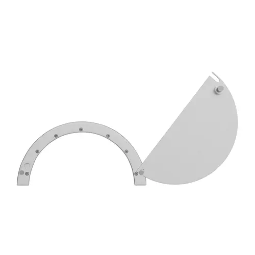 Half Round Swing Away Cover Plate For Ticket Window 12" Width 6" Height With 10-1/2" W 5-1/4" H Service Opening, Satin Anodized Finish Half Round Swing Away Cover Plate For Ticket Window 12" Width 6" Height With 10-1/2" W 5-1/4" H Service Opening, Satin Anodized Finish
