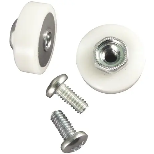 3/4 in. Dia Shower Door Roller Flat Pair with screws White